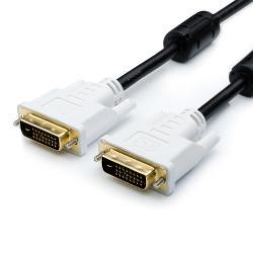 Кабель DVI 1.8 m (DVI-D Dual link, 24 pin, 2 феррита, пакет)